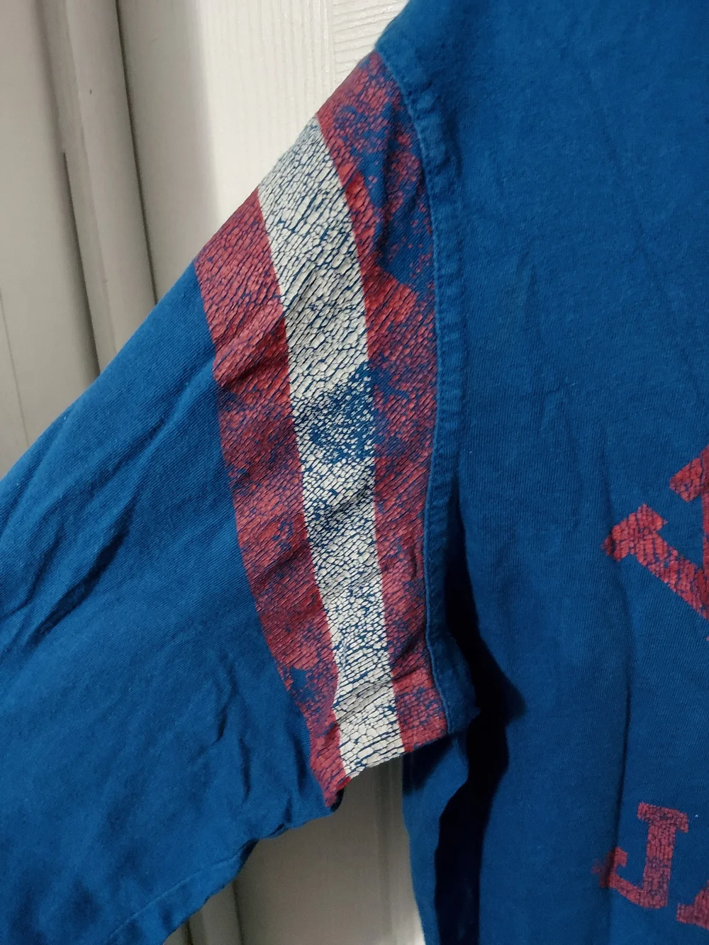 Vintage adidas Royal Blue Kansas Jayhawks Long Sleeve Tee with Red Accents